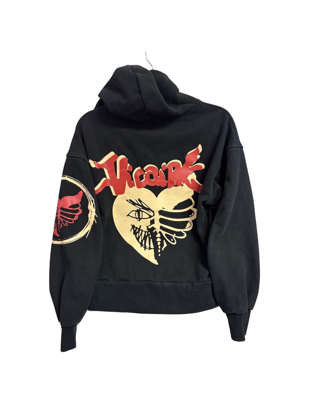 Vicaire Seminar Evil Hearts Club Graphic Hoodie Black XS Y2K Goth Streetwear